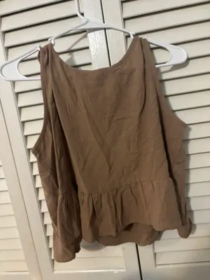 Peplum Tank Top Brown Size M thumbnail 1