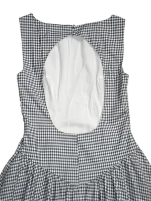 NWT Reformation Elvira in Slate Check Gingham Cotton Bubble Hem Midi Dress 6 thumbnail 10