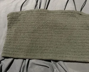 Anthropologie Maeve Olive Smocked Tube Top with Thin Straps thumbnail 1