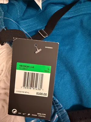 Nike Teal Blue Striped One-Piece Swimsuit size L brand new thumbnail 5