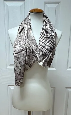 Unisex Italian Paisley Silk Scarf 65" x 19"- NEW - In‎ bags. thumbnail 1