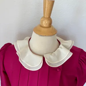 Vintage 70s 80s Pink and White Short Sleeve Midi Dress thumbnail 7