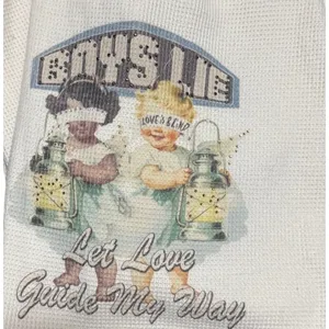 Boys Lie "Let Love Guide My Way" White Waffle Knit Sweatpants, size S thumbnail 3
