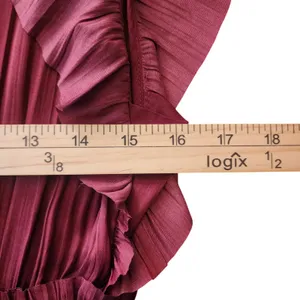 Ryan + Ryan Womens Smocked Midi Flutter‎ Dress Burgundy,M thumbnail 5