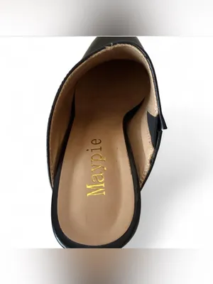 Maypie Womens Classic Chunky Heel Mule Black 6.5 thumbnail 5