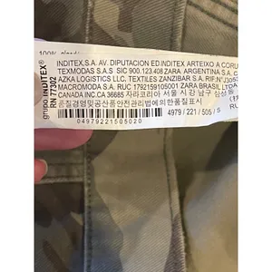 Zara Jacket Women Small‎ Green Camo Cotton Sequin Stripe Coat Streetwear Outdoor thumbnail 11