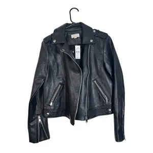Ann Taylor Black Vegan Leather Edgy Moto Jacket NWT Women Sz XS thumbnail 2