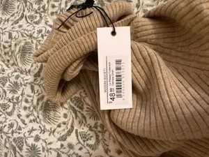 Love Tree Camel Ribbed Turtleneck Sweater thumbnail 3