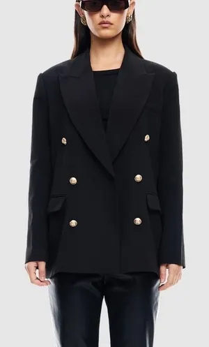 Lioness Palermo Blazer‎ Black Double Breasted Size Medium thumbnail 1