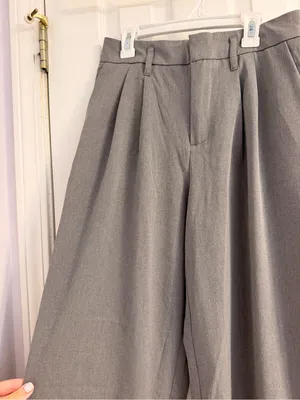 NWOT A New Day Gray Wide Leg Trousers Size: 4 Short thumbnail 2