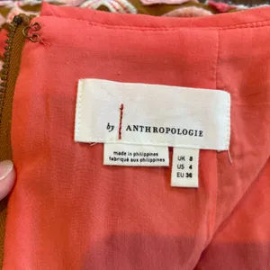 Anthropologie Linen Slim Mini Skirt Preppy Classic Pink Brown Cream - Size 4 thumbnail 8