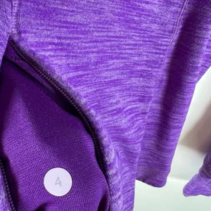 Lululemon 5 Mile Long‎ Sleeve Heathered Regal Plum Soft Cotton Thumbholes Size 4 thumbnail 9