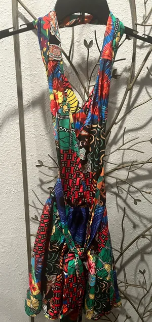 Multi color halter top boho dress Multiple thumbnail 1