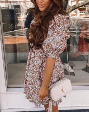 Buddy Love Poppy Puff Sleeve Mini Dress Windsor Women’s Small Pink Floral Ruffle thumbnail 6