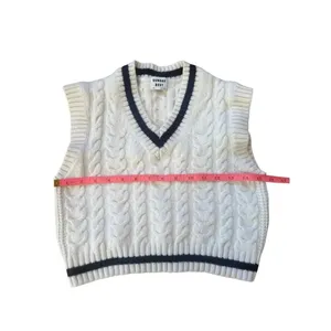 Aritzia Sunday Best Winston Sweater Vest Cream XXS Old Money Wool Blend thumbnail 7