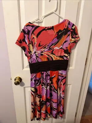 Scarlett Pink, Purple & Red Floral Empire-Waist Dress thumbnail 3