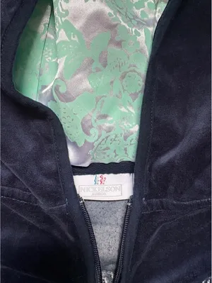 Miss Nickelson Enchanted Couture Velour Hoodie Y2K McBling Embroidered Navy thumbnail 4
