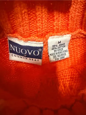 Nuovo Cable Knit Mock Turtleneck Sweater in Orange thumbnail 3