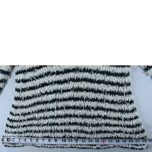 Free People Striped Eyelash Knit Sweater Navy Cream Scoop Neck Womens Medium thumbnail 8