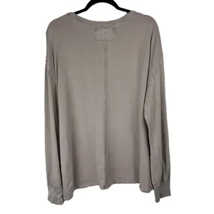 Free People We The Free Fade Into You Tee Sz XL Taupe Long Sleeve Top thumbnail 3