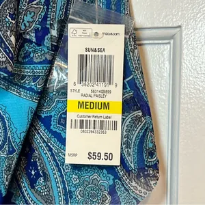 #91 Inc International Concepts Blue Paisley Embellished Top Medium thumbnail 4