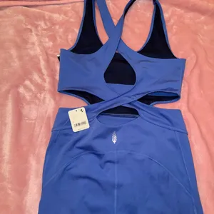 Free People FP Movement Women's XS Back It‎ Up Bodysuit Blue thumbnail 4