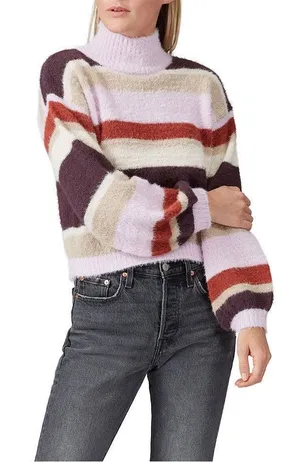 LOUNA‎ Multi Stripe High Neck Sweater Pink Size L thumbnail 1