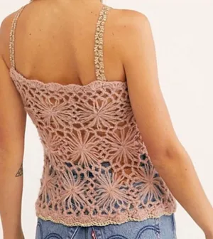 Free People Rose Garden Knit Tank Top thumbnail 2
