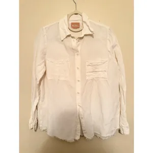 Show Me Your Mumu Frayed Hem‎ Cream The Layer Shirt Size S thumbnail 2