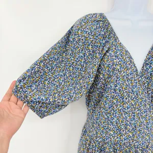 Old Navy Floral Maxi Wrap Dress Sz L Boho Peasant Cottage Ditsy Floral Romantic thumbnail 4