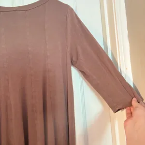 MOA USA Women’s Brown Solid Scoop Neck 3/4 Sleeve MIDI Dress Size 12 thumbnail 8