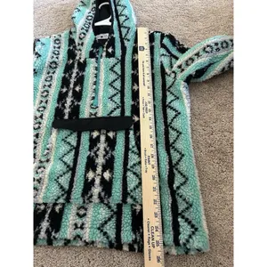 90s Streetwear Crazy Train Fiesta Deep Pile Fleece Hoodie Women’s Size Medium thumbnail 7
