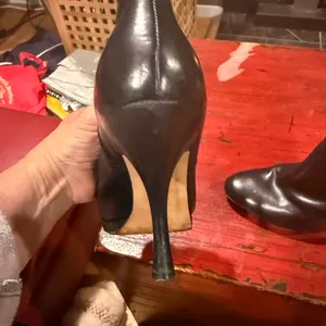 Via Spiga Black Leather Ankle Booties with Side Zip thumbnail 5