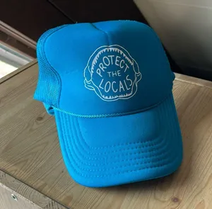 Protect the locals sea life shark tooth teal blue trucker hat thumbnail 3