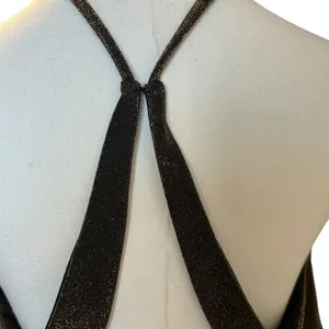 Blondie Nites by Stacy Sklar NWT Mini Halter Dress SZ 11 Black Gold Shimmer thumbnail 12