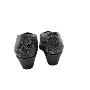 Zara Snakeskin Cowboy Heeled Ankle Booties Black Gray Size 38 / US‎ 7.5 thumbnail 4