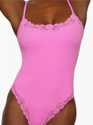 SKIMS Fits Everybody Lace Cami Bodysuit thumbnail 1