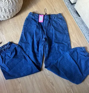 Edikted Indigo Elastic Waist Denim Joggers thumbnail 1