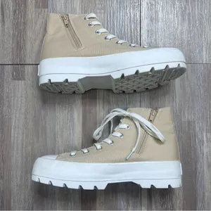 Sincerely Jules Vespa Z High-Top Cream Canvas Platform Sneakers Women’s 8.5 thumbnail 2