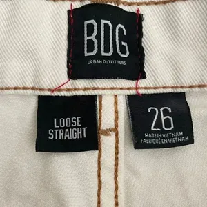 BDG Urban Outfitters Loose Straight Unisex White Jeans SZ 26 thumbnail 10