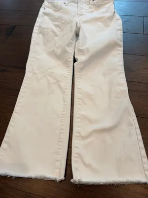 Banana Republic White Kick Flare Jeans Size 27/4 Petite - C31-045 thumbnail 6