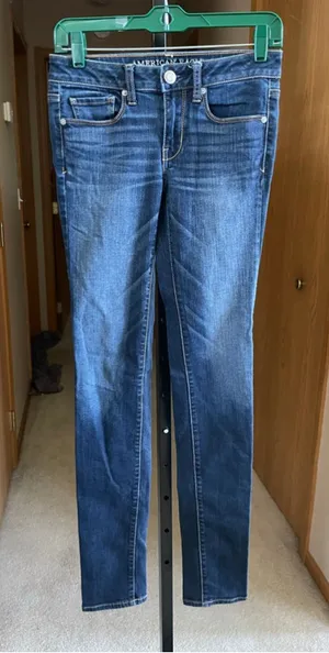Women's American Eagle Outfitters Blue Skinny Jeans Size 2 thumbnail 1