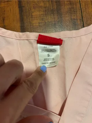 Dickies Light Pink Work Scrub Top with Logo Patch thumbnail 4