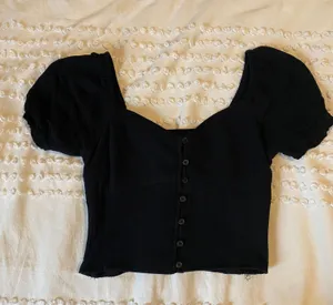 Hollister Black button front blouse thumbnail 1