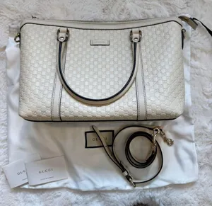 Gucci Microguccissima Logo Leather Tote - Beige thumbnail 1