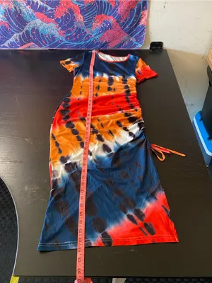 SheIn Tie-Dye Short Sleeve Maxi Dress - Multicolor thumbnail 5
