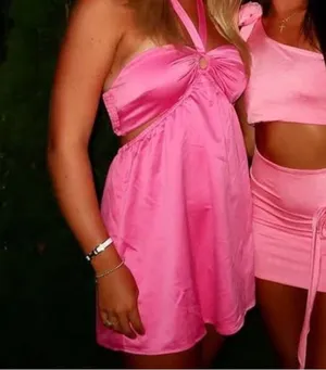 MORE TO COME Kristen Halter Mini Dress in Pink thumbnail 4