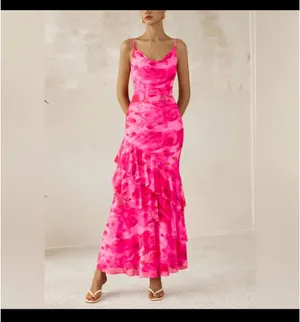 Pink floral dress thumbnail 2