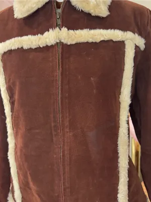 Rue 21 Y2K Brown Leather Jacket with Cream Shearling Trim thumbnail 10