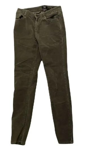 Kensie Jeans Women's Size 4/27 Knockout Skinny Pant Green Corduroy‎ Mid Rise thumbnail 1